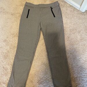 Calvin Klein Brown and White Checkered Pants